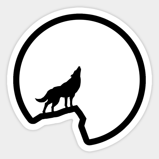 Full Moon Wolf Wolf Sticker TeePublic